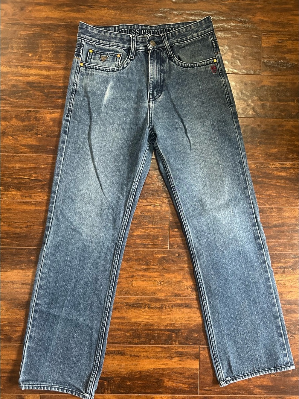 GUESS Straight-Leg Jeans Medium Blue Wash Size 30x32